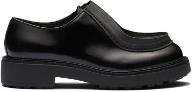 Prada Diapason Zapatos de Cuero Cepillado con Cordones 'Negro' 2EG421_055_F0002 Order Prada Diapason Zapatos de Cuero Cepillado con Cordones 'Negro' 2EG421_055_F0002