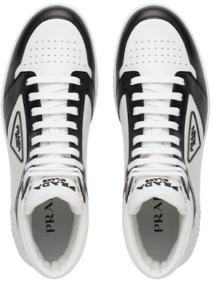 Prada District Kulit Sneaker Tinggi 'Putih Hitam' 2TE182_3LJ6_F0964 Shop Prada District Kulit Sneaker Tinggi 'Putih Hitam' 2TE182_3LJ6_F0964