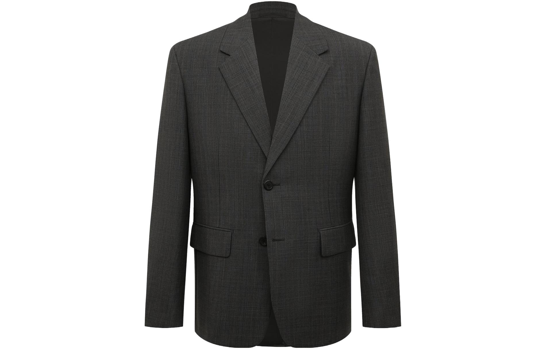 Prada Double-Breasted Slim-Fit Jacket Coat in Gray UGM169-10EA-F0480-221