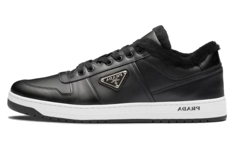 Prada Downtown 'Black Leather Low-Top'