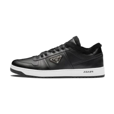 Prada Downtown 'Black Leather Low-Top'