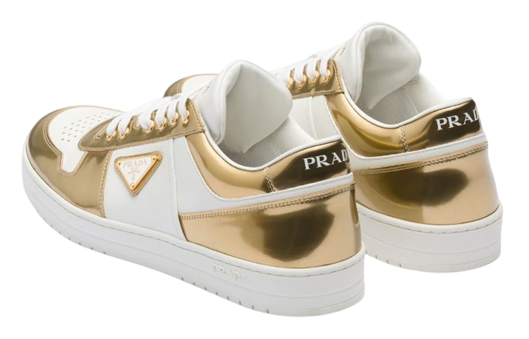 Purchase 프라다 다운타운 골드 로고 스니커즈 (Prada Downtown Gold Logo Sneakers) 2EE364_3LL2_F056X