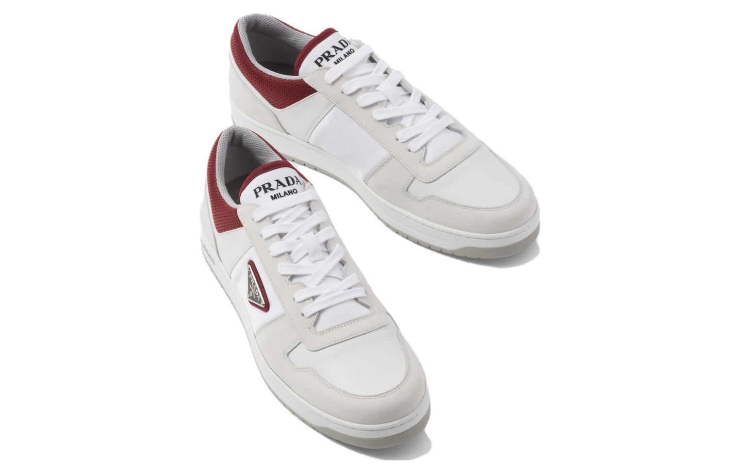 Shop 프라다 다운타운 로우탑 '화이트 레드' 2EE391_BRC_F0ODJ