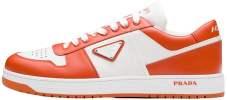 Zapatillas Prada Downtown Low Top de Cuero Blanco Naranja 2EE364_3LKG_F011G Buy Zapatillas Prada Downtown Low Top de Cuero Blanco Naranja 2EE364_3LKG_F011G