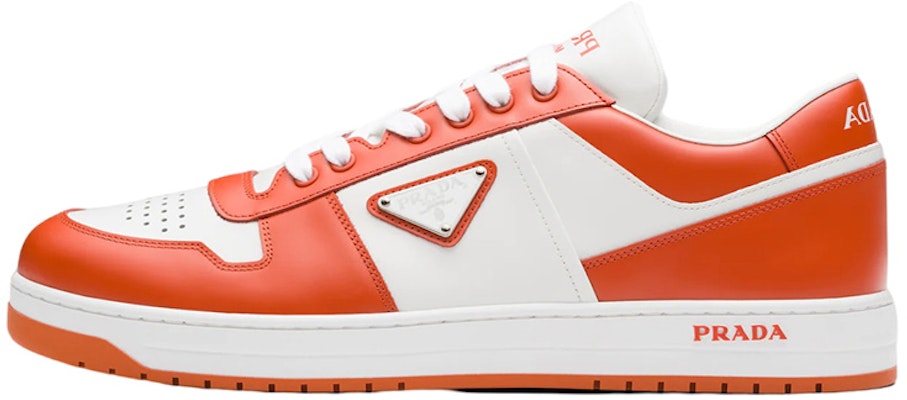 Zapatillas Prada Downtown Low Top de Cuero Blanco Naranja 2EE364_3LKG_F011G Buy Zapatillas Prada Downtown Low Top de Cuero Blanco Naranja 2EE364_3LKG_F011G