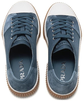 普拉达蓝色时尚布面皮革运动鞋 4E3058_2OCF_F0637_F_G000 Shop 普拉达蓝色时尚布面皮革运动鞋 4E3058_2OCF_F0637_F_G000