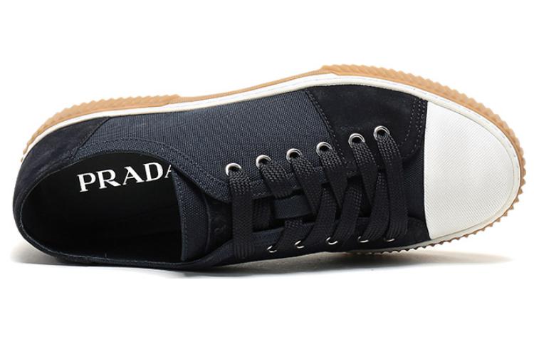 Purchase PRADA 普拉達 织物配皮休閒運動鞋 藍色