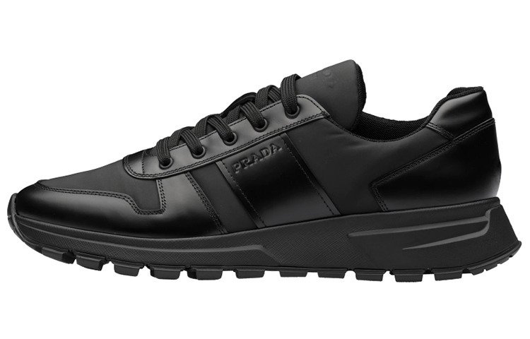 Prada Fabric and Matte Leather Sneakers 'Black'