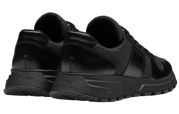 Prada Fabric and Matte Leather Sneakers 'Black' 圖 3