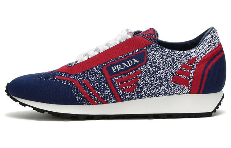 Buy Prada Kasut Fabrik Berblok Warna 'Biru Merah' 2EG272_3KUX_F0XUS