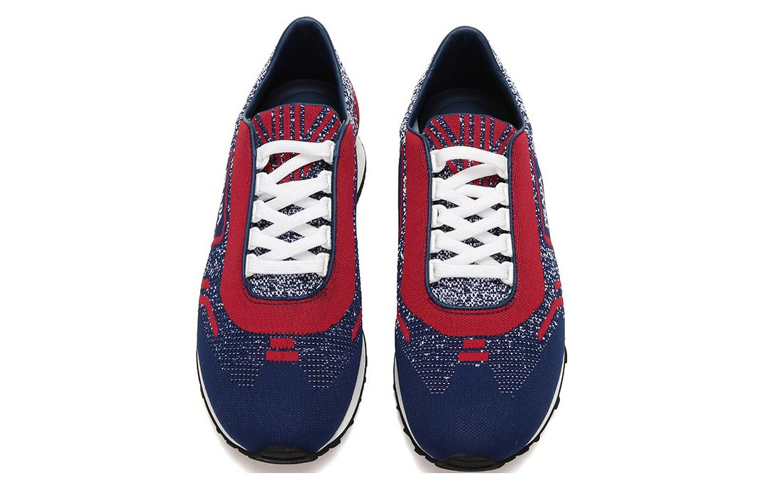 Shop Prada Kasut Fabrik Berblok Warna 'Biru Merah' 2EG272_3KUX_F0XUS