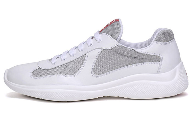 Prada Fabric Leather Lace-Up Sneakers 'White' 3E6420_3C37_FD025