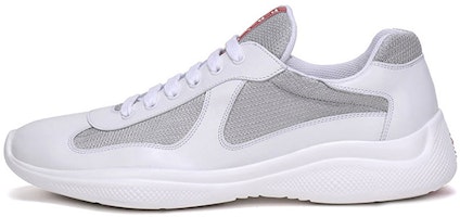 Prada Fabric Leather Lace-Up Sneakers 'White' 3E6420_3C37_FD025 Prada Fabric Leather Lace-Up Sneakers 'White' 3E6420_3C37_FD025