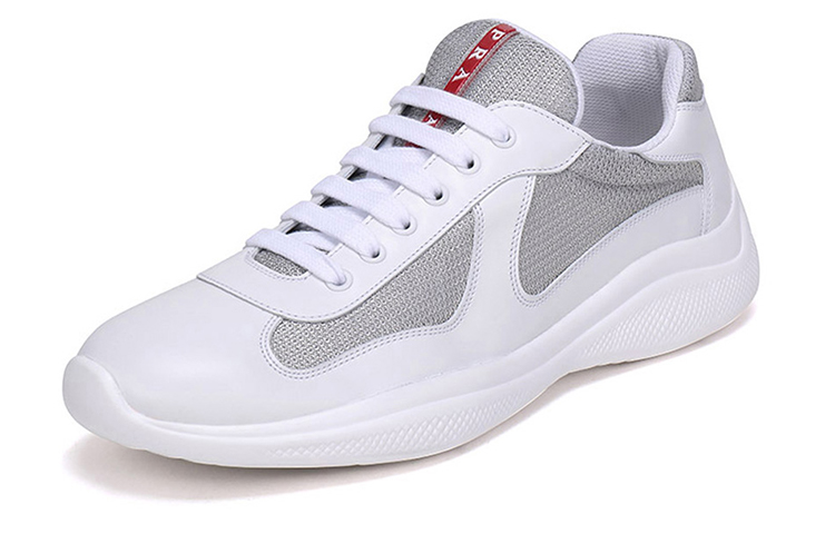 Lookbook Prada Fabric Leather Lace-Up Sneakers 'White' 3E6420_3C37_FD025