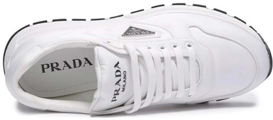 PRADA 編織皮革 三角形標誌 緩震 低筒 運動休閒鞋 男款 黑白 Purchase PRADA 編織皮革 三角形標誌 緩震 低筒 運動休閒鞋 男款 黑白