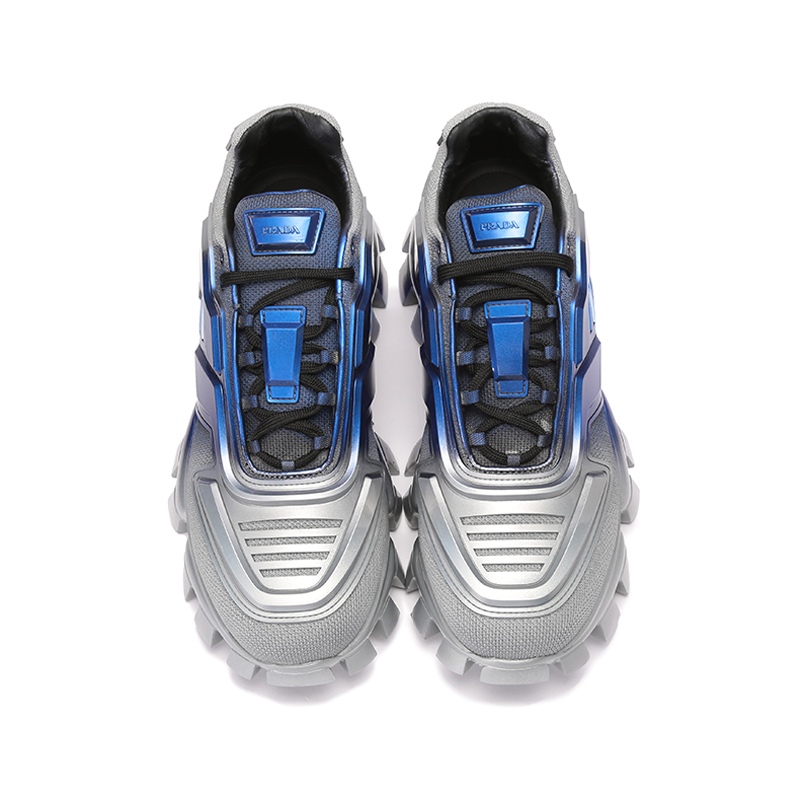 Shop 普拉达灰蓝色低帮橡胶布鞋 2EG293_3LMB_F0I90