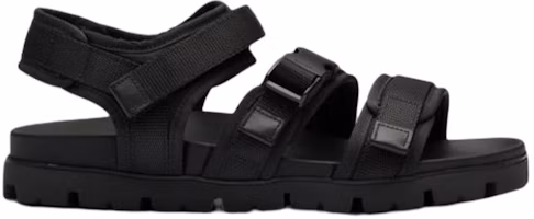 Order PRADA 织物 露跟魔術貼 時尚涼拖 男款 黑色