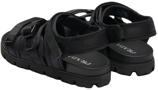 普拉达黑色面料魔术贴露跟时尚凉鞋 2X3080_3L74_F0002 Shop 普拉达黑色面料魔术贴露跟时尚凉鞋 2X3080_3L74_F0002