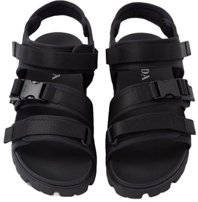 Prada Fabric Velcro Open Heel 'Fashion Sandal' Black 2X3080_3L74_F0002 Purchase Prada Fabric Velcro Open Heel 'Fashion Sandal' Black 2X3080_3L74_F0002