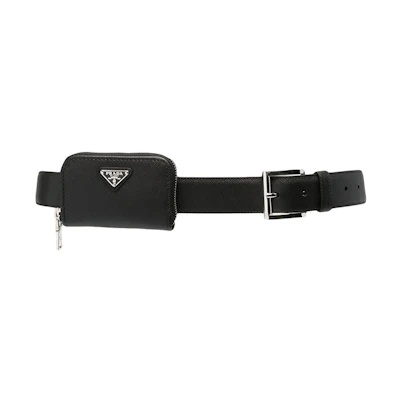PRADA Fashion Black Leather Belt 3.3cm Wide 2CM235-053-F0002