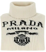 PRADA Fashion Cashmere Knitted Scarf White 27464S21210P5F0009 PRADA Fashion Cashmere Knitted Scarf White 27464S21210P5F0009