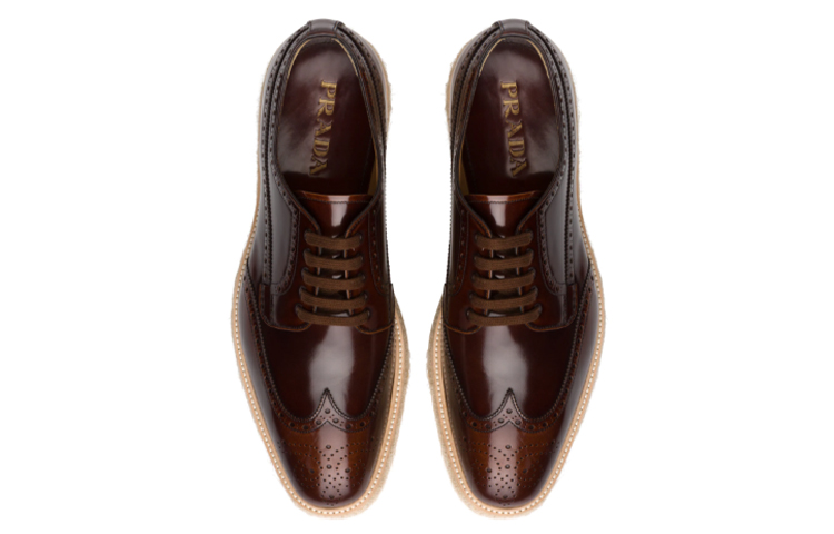 Shop Prada Fumé 'Platform Cokelat Mengkilap' 2EG015_P39_F0005_F_X019