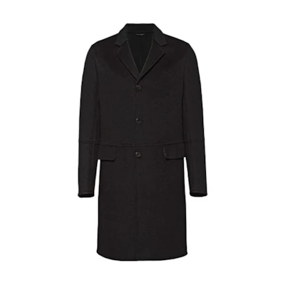 PRADA FW19 Wool Mid-Length Solid Single-Breasted Coat. UC404D-03H-F0002-S-182