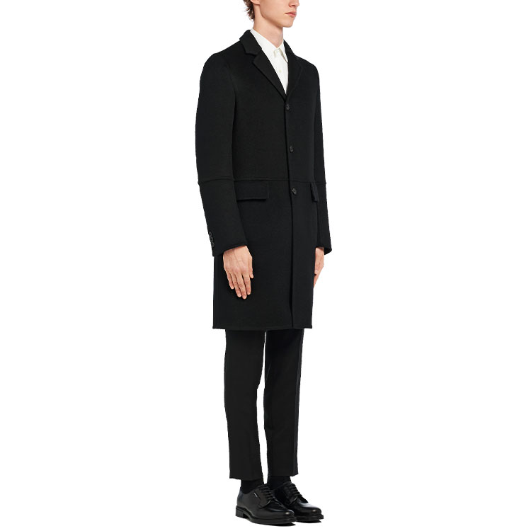 Purchase PRADA FW19 Wool Mid-Length Solid Single-Breasted Coat. UC404D-03H-F0002-S-182