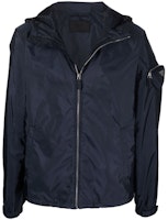 PRADA FW21 Nylon Hooded Jacket with Triangular Logo in Navy Blue. SGB909-S212-1WQ9-F0124 PRADA FW21 Nylon Hooded Jacket with Triangular Logo in Navy Blue. SGB909-S212-1WQ9-F0124