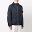 Shop PRADA FW21 Nylon Hooded Jacket with Triangular Logo in Navy Blue. SGB909-S212-1WQ9-F0124