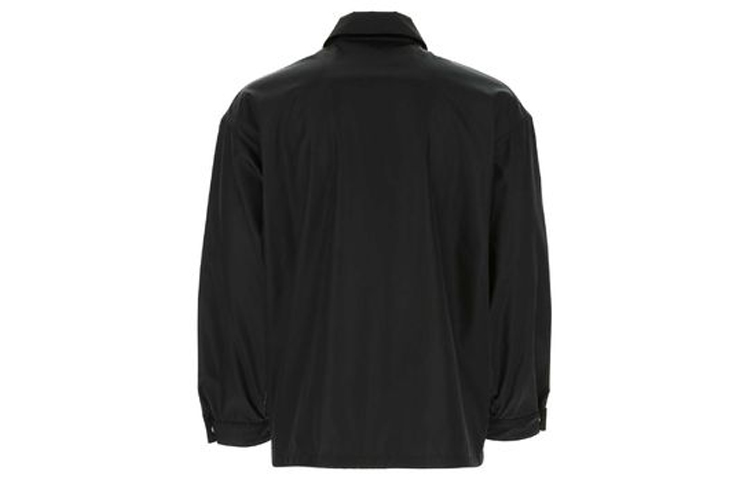 Lookbook PRADA FW21 Black Casual Logo Zip-Up Jacket with Collar. SGB917S2121WQ8-F0002