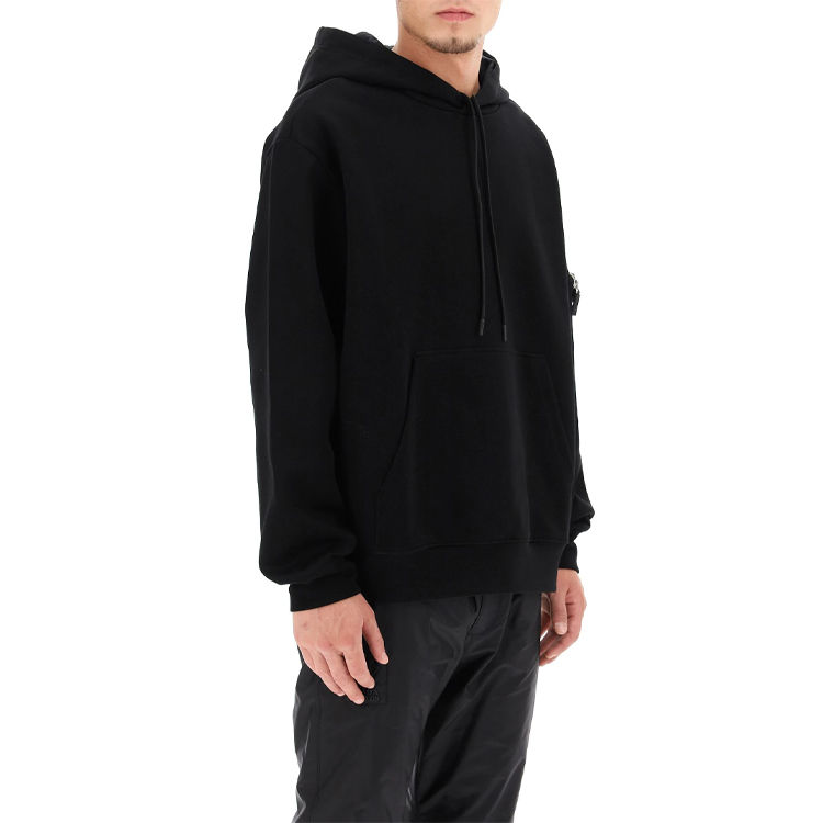 Details for Prada FW21 Black Hoodie with Mini Triangle Pouch UJL193-1YFJ-F0806-S-212