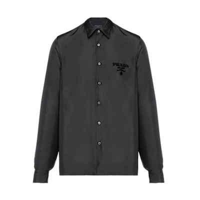 PRADA FW21 Black Logo Long Sleeve UV Protection Shirt UCN413-1Z5E-F0002-S-221