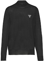 PRADA FW21 Black Silk Turtleneck Logo Long-Sleeve Sweater. UMR5071Z4Q-F0002 PRADA FW21 Black Silk Turtleneck Logo Long-Sleeve Sweater. UMR5071Z4Q-F0002