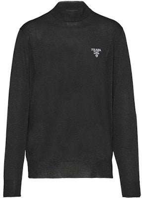 Suéter PRADA FW21 Negro de Seda Cuello Alto con Logo y Manga Larga. UMR5071Z4Q-F0002 Order Suéter PRADA FW21 Negro de Seda Cuello Alto con Logo y Manga Larga. UMR5071Z4Q-F0002