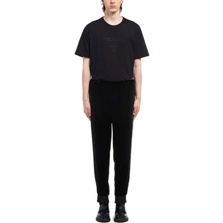 Lookbook 프라다 FW21 블랙 솔리드 니트 조거 팬츠 SPH166-1Z8W-F0002-S-221