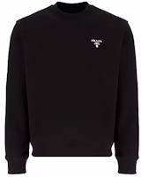 Prada FW21 Black Sweatshirt with Front Logo Design UJL187S2021YYB-F0806 Prada FW21 Black Sweatshirt with Front Logo Design UJL187S2021YYB-F0806