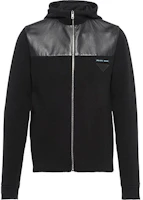 Prada FW21 Black Zip Knitted Panel Hoodie Jacket UMG014-S202-1W19-F0806 Prada FW21 Black Zip Knitted Panel Hoodie Jacket UMG014-S202-1W19-F0806