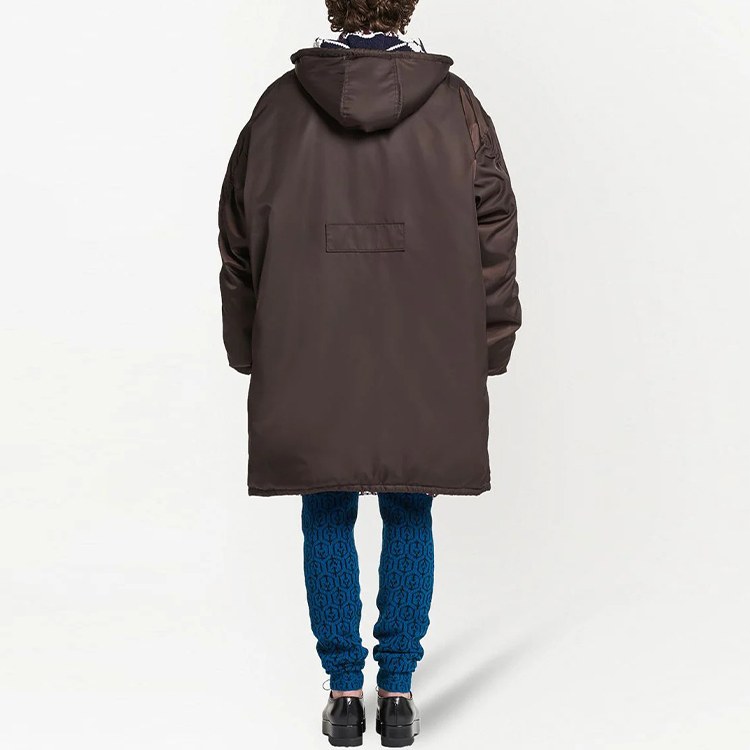 Shop PRADA FW21 Brown Logo Pocket Plain Hoodie Jacket for Men. SGB896S2121WQ8-F0AA3