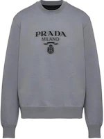 Prada FW21 Cotton Logo Crewneck Sweatshirt Grey Men UJL1481Y13F0BD9-S-202 Prada FW21 Cotton Logo Crewneck Sweatshirt Grey Men UJL1481Y13F0BD9-S-202