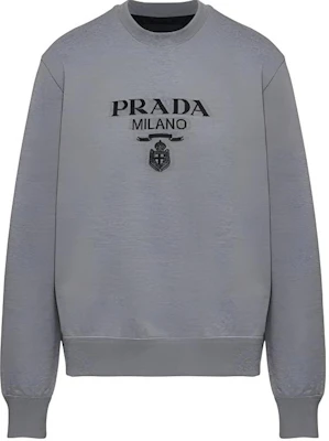 Prada FW21 Sweater Logo Kapas Crewneck Abu-Abu Pria UJL1481Y13F0BD9-S-202 Buy Prada FW21 Sweater Logo Kapas Crewneck Abu-Abu Pria UJL1481Y13F0BD9-S-202