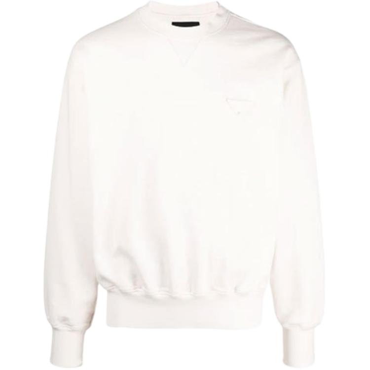 Prada FW21 Essential White Logo Patch Sweatshirt UJL163S2211YFT-F0018