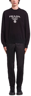 PRADA FW21 黑色标志纯棉套头衫 UJL148-1Y13-F0967-S-202 Shop PRADA FW21 黑色标志纯棉套头衫 UJL148-1Y13-F0967-S-202