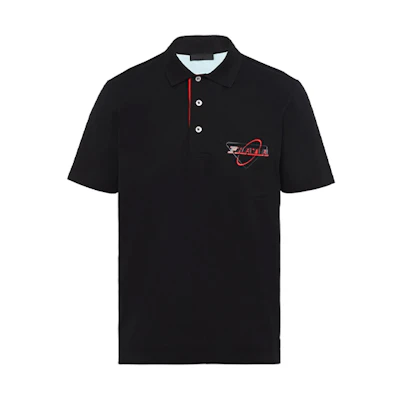 PRADA FW21 Loose Fit Logo Polo Shirt Black UJN651-S201-1WO4
