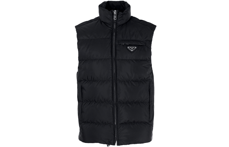 Order PRADA FW21 Padded Zip-Up Vest Hitam SGX033-1WQ9-F0806