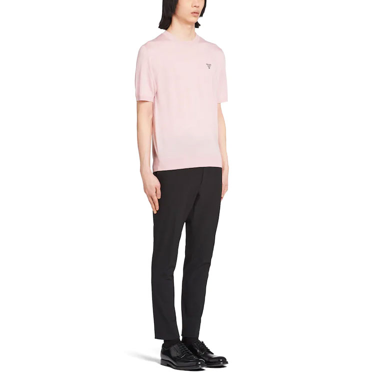 PRADA FW21 Pink Logo Embroidered Crew Neck T-Shirt. UMB266-1ZLE-F0442-S-212 圖 5