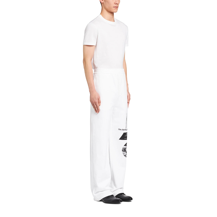 Purchase 普拉达FW21印花棉质休闲长裤男款白色 UJP179-1YWV-F0964-S-211