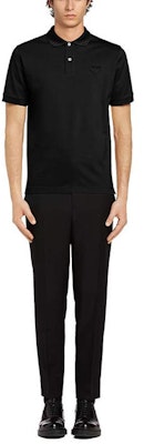 プラダ FW21 ロゴパッチ付き無地ポロシャツ - ダークブルー UJN444XGS-F0124 Shop プラダ FW21 ロゴパッチ付き無地ポロシャツ - ダークブルー UJN444XGS-F0124