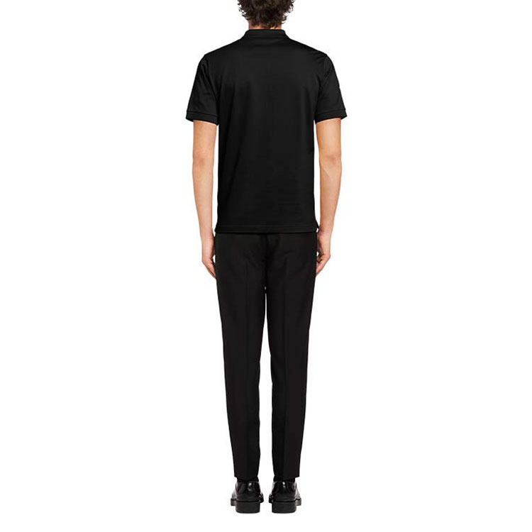 Purchase プラダ FW21 ロゴパッチ付き無地ポロシャツ - ダークブルー UJN444XGS-F0124