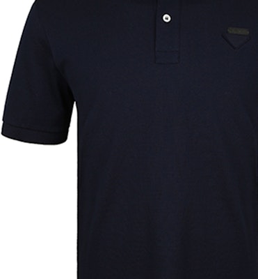 プラダ FW21 ロゴパッチ付き無地ポロシャツ - ダークブルー UJN444XGS-F0124 Sizing プラダ FW21 ロゴパッチ付き無地ポロシャツ - ダークブルー UJN444XGS-F0124